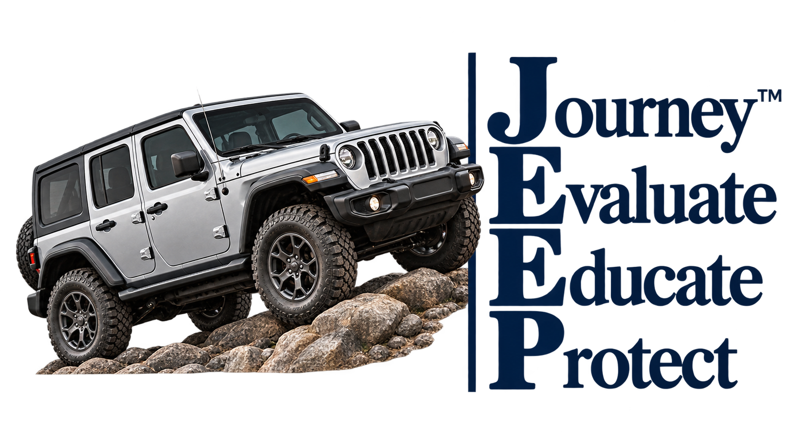 Silver Jeep with the Luparius JEEP planning process: Journey, Evaluate, Educate, Protect