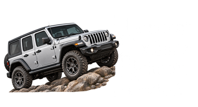 Silver Jeep with white lettering: Journey, Evaluate, Educate, Protect