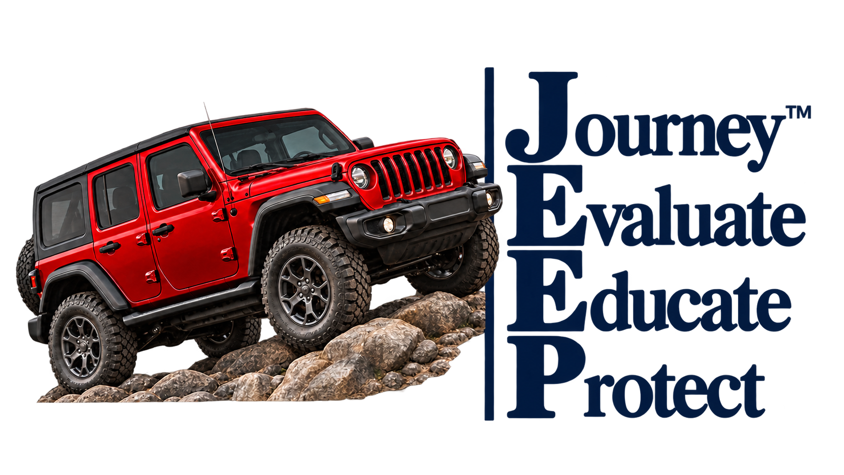 Red Jeep with the Luparius JEEP planning process: Journey, Evaluate, Educate, Protect